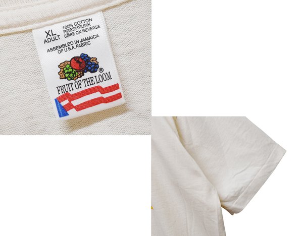 画像2: 90's~【ほぼ未使用】ビンテージ【FRUIT OF THE LOOM】フルーツオブザルーム【UNITY IN DIVERSITY】【Tシャツ】【クリーム】シングルステッチ【XL】 (2)