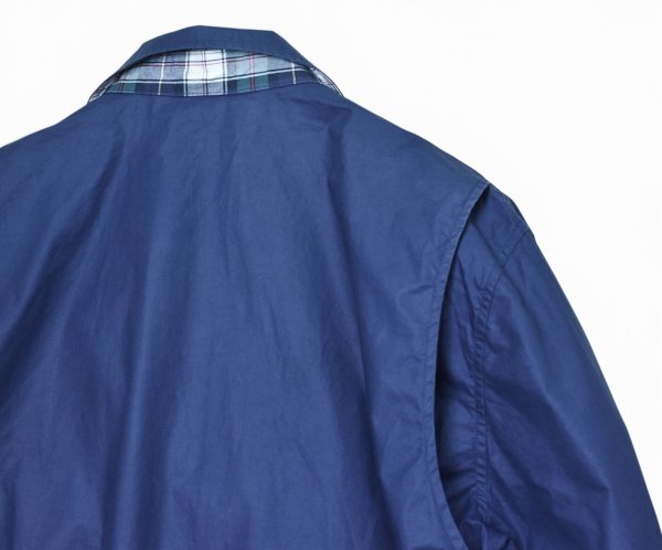 画像5: 90's ビンテージ【ラルフローレン】【Ralph Lauren】【襟裏チェック柄】【ジップアップ】コットンサテン【コットンブルゾン】【紺】【サイズL】 (5)