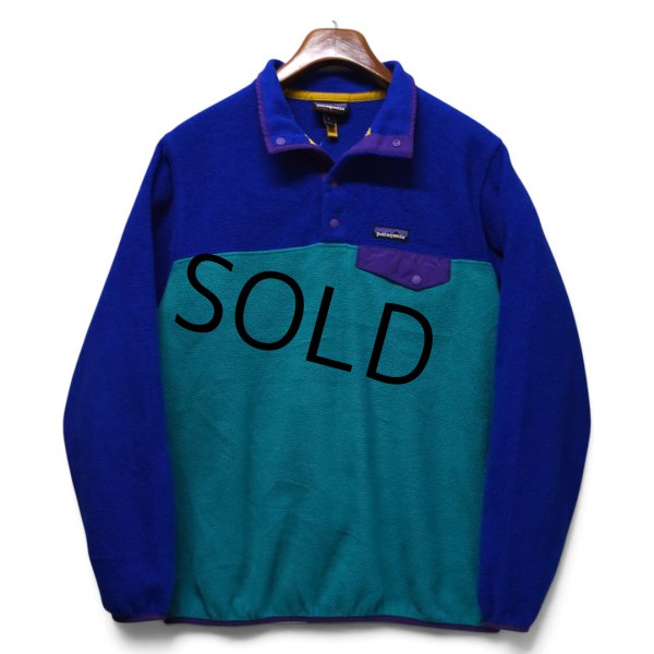 画像3: 【パタゴニア】【patagonia】【シンチラ】【スナップT】【フリースジャケット】【青×エメラルド】【サイズL】  (3)