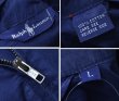 画像2: 90's ビンテージ【ラルフローレン】【Ralph Lauren】【襟裏チェック柄】【ジップアップ】コットンサテン【コットンブルゾン】【紺】【サイズL】 (2)