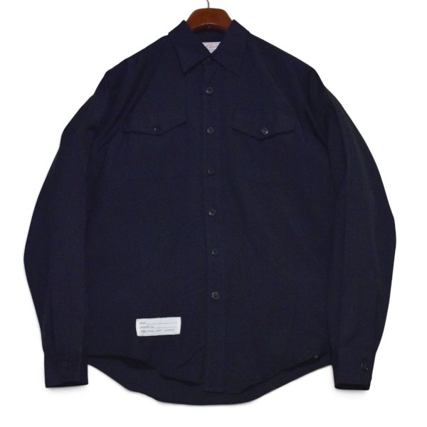 画像1: 【70’s】【ビンテージ】【USA製】【Elleco】【CPOシャツ】ポリエステル×アクリル【黒】【サイズ15-36】  (1)