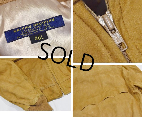 画像2: 【90’s】【ビンテージ】【USA製】【ブルックスブラザーズ】【Brooks Brothers】【スエードブルゾン】【ライトブラウン】【サイズ46L】 (2)