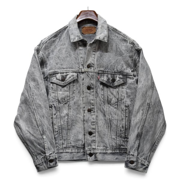 画像1: 【80’s】【ビンテージ】【USA製】【リーバイス】【Levi’s】【70507-0261】【ケミカルウォッシュ】Gジャン【デニムジャケット】後染め【グレー】ブラックデニム【サイズM】  (1)