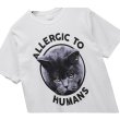 画像1: ビンテージ【00’s】【猫】黒猫【ALLERGIC TO HUMANS】【プリントTシャツ】【白】【サイズM】 (1)