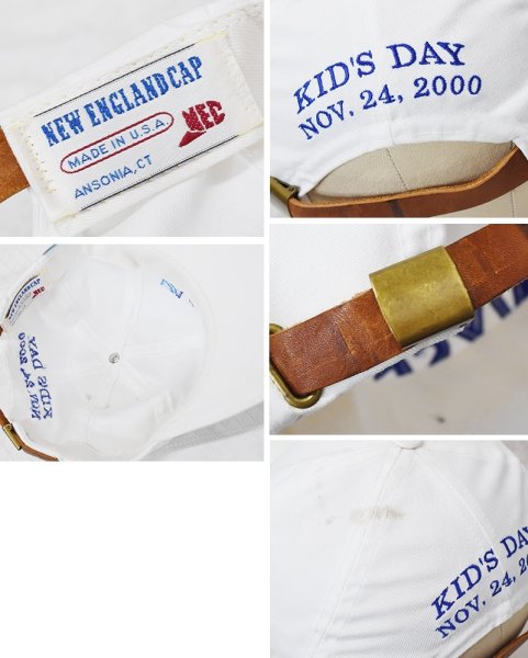 画像2: 【デッドストック】新品未使用【USA製】【NEW ENGLAND CAP】【NYSE】【企業キャップ】【白】レザーストラップ (2)