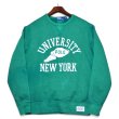 画像3: 【ほぼ未使用】【ポロ ラルフローレン】【Polo Ralph Lauren】【UNIVERSITY NEW YORK】【フロッキープリント】ビンテージ加工【前V】【緑】【スウェット】【サイズM】  (3)