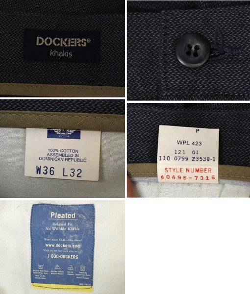 画像2: 【90’s】ビンテージ【ドッカーズ】【DOCKERS】【グレー】【2タック】【コットンパンツ】スラックス【W36】  (2)