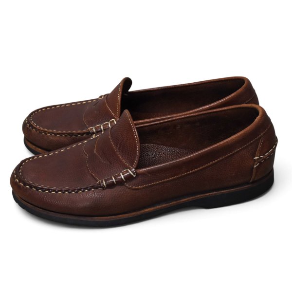 画像4: 【アレンエドモンズ】【Allen Edmonds】【Duke】【ブラウン】型押し【ペニーローファー】コインローファー【サイズ10 1/2】【Vibramソール】  (4)