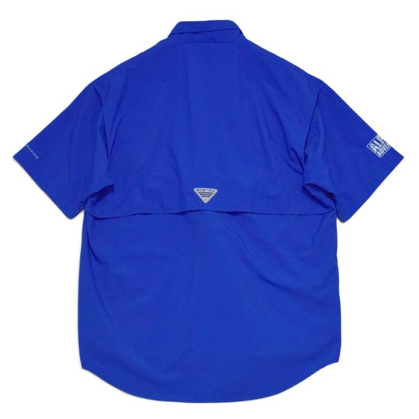 画像3: ビンテージ【コロンビア】【Columbia】【PFG】【ALPINE ADVENTURES】【青無地】【フィッシング】【半袖BDシャツ】【サイズS】 (3)