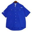 画像1: ビンテージ【コロンビア】【Columbia】【PFG】【ALPINE ADVENTURES】【青無地】【フィッシング】【半袖BDシャツ】【サイズS】 (1)