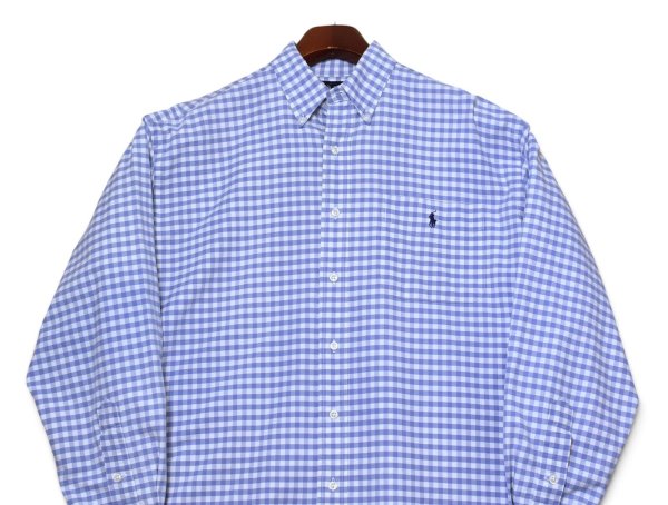 画像3: 【90’s】ビンテージ【ラルフローレン】【Ralph Lauren】【BIG SHIRT】【青×白】【ギンガムチェック】【ボタンダウンシャツ】【サイズM】<br (3)