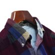 画像3: ビンテージ【BASIC OPTIONS】【ブロックチェック】【コーデュロイ】【ボタンダウンシャツ】【紺×エンジ×緑】【サイズM】 (3)