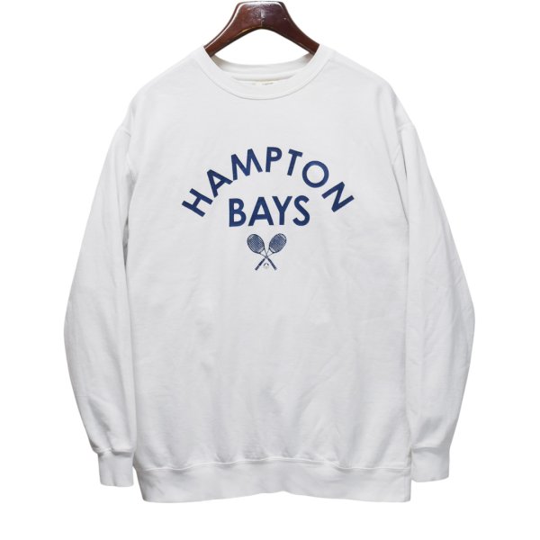 画像1: ビンテージ【COMFORT COLORS】【HAMPTON BAYS】【テニス】プリント【スウェット】【白】【サイズL】 (1)