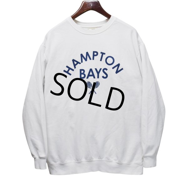 画像1: ビンテージ【COMFORT COLORS】【HAMPTON BAYS】【テニス】プリント【スウェット】【白】【サイズL】 (1)