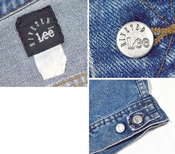 画像2: 【90’s】【ビンテージ】【USA製】【リー】【Lee】【RIVETED】【デニムジャケット】Gジャン【Lサイズ程度】 (2)
