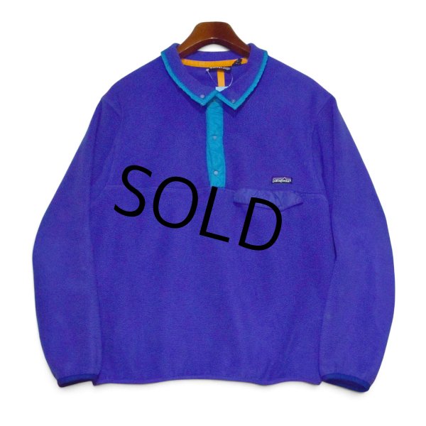 画像1: 【90’s】【ビンテージ】【USA製】【パタゴニア】【Patagonia】【フリーススナップT】【青×緑】【サイズL】 (1)