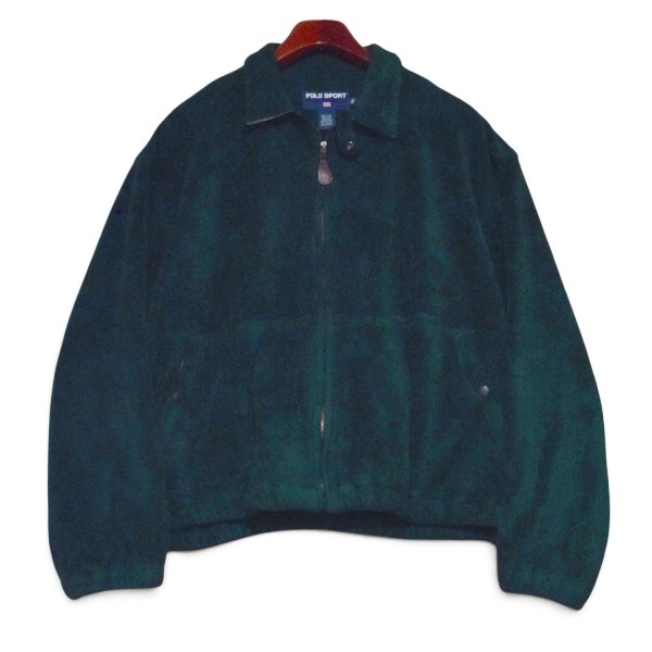 画像1: 【90’s】【ビンテージ】【USA製】【ポロスポーツ】【POLO SPORT】【フリースブルゾン】【緑】【サイズXL】 (1)