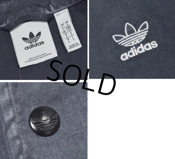 画像2: ビンテージ【アディダス】【adidas】【チャコールグレー】【コットンコーチジャケット】【トレフォイル】【サイズL】 (2)