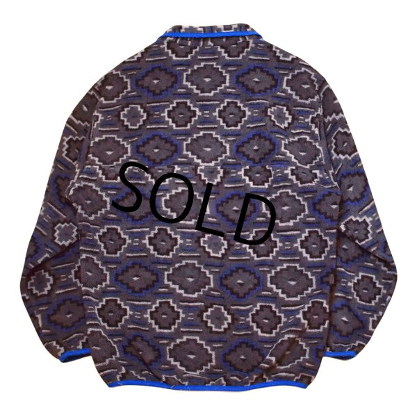 画像3: 【パタゴニア】【Patagonia】【シンチラ】【幾何学模様】グレー×ブルー【スナップT】プルオーバー【フリース】【サイズL】  (3)