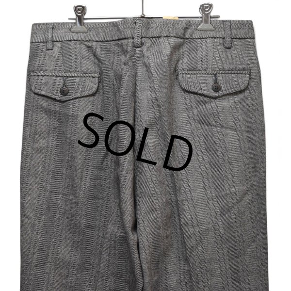 画像4: デッドストック【90’s】ビンテージ【エディーバウアー】【Eddie Bauer】【ヘリンボーン柄】【2タックパンツ】スラックス【黒×白】【36×32】  (4)