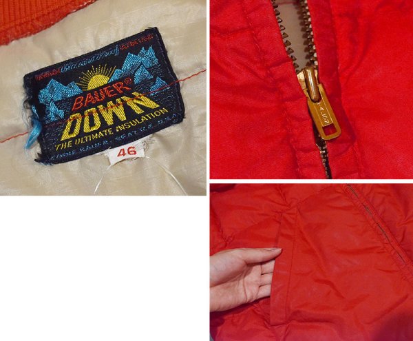 画像2: 【60’s】【ビンテージ】【EDDIE BAUER】エディーバウアー【BAUER DOWN】バウアーダウン【ダウンベスト】【赤】【US46】  (2)