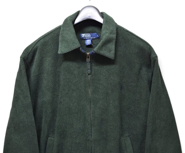 画像4: 【90’s】ビンテージ【ポロ ラルフローレン】【Polo Ralph Lauren】【フリースジャケット】【フルジップ】【深緑】【サイズL】  (4)