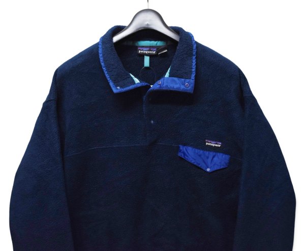 画像4: 【90’s】ビンテージ【パタゴニア】【Patagonia】【ネイビー】【雪なしタグ】【シンチラ】【スナップT】【フリース】【サイズL】  (4)
