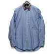 画像1: 【トミーヒルフィガー】【TOMMY HILFIGER】【襟チェック】【オックスフォードシャツ】【水色】【サイズM】  (1)