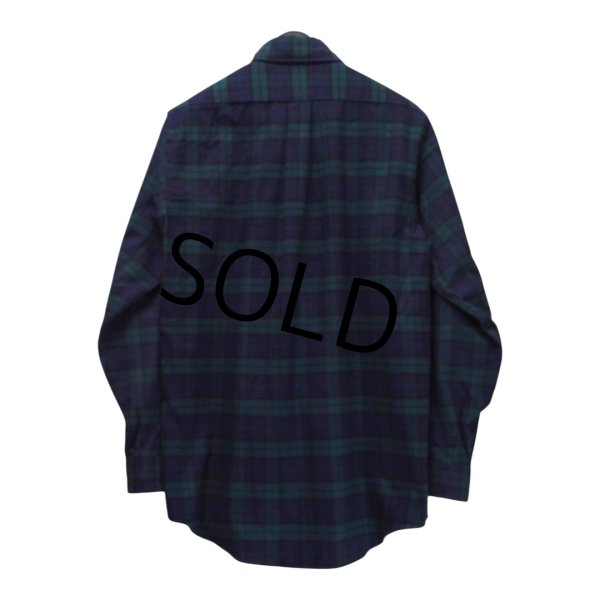 画像4: 【ほぼ未使用】90's【USA製】ビンテージ【エルエルビーン】【L.L.Bean】【ブラックウォッチ】紺×緑【フランネルシャツ】薄手ネルシャツ【サイズM TALL】  (4)