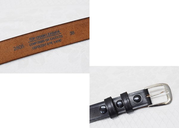 画像2: ビンテージ【USPS】【レザーベルト】【黒】ブラック【W38】 (2)