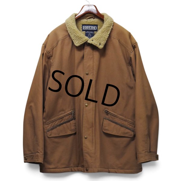 画像1: ビンテージ【ランズエンド】【LANDS' END】【裏ボア】【ジップアップジャケット】【ブラウン】【サイズXL】 (1)