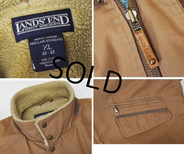 画像2: ビンテージ【ランズエンド】【LANDS' END】【裏ボア】【ジップアップジャケット】【ブラウン】【サイズXL】 (2)