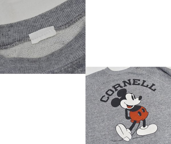 画像2: 【80’s】【ビンテージ】【Disney】【CORNELL】【ミッキーマウス】【霜降りグレー】【スウェット】【サイズL程度】 (2)