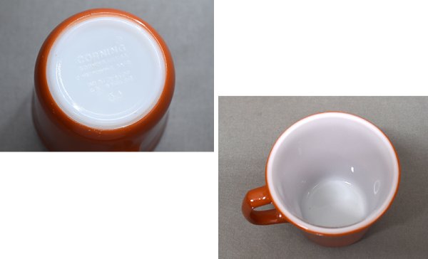 画像2: ビンテージ【USA製】【コーニング】【Corning】【カラーマグ】【Cinnamon】【赤茶色】  (2)