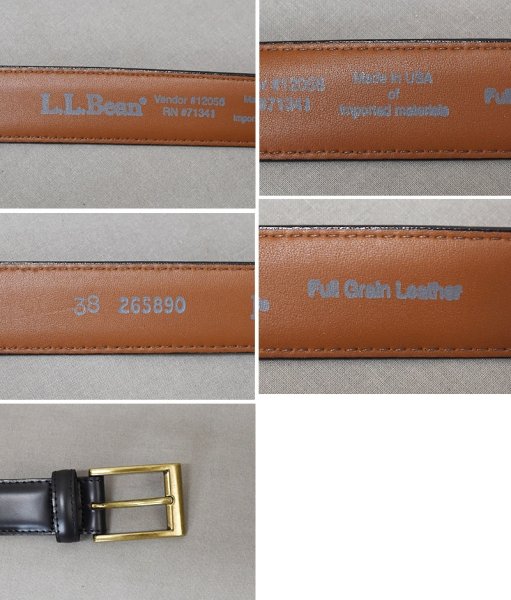 画像2: 【ほぼ未使用】【L.L.Bean】【エルエルビーン】【レザーベルト】ブラックレザー【黒】【サイズ38】  (2)