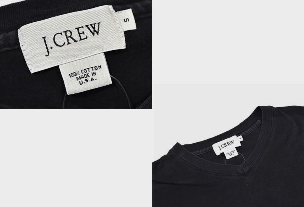 画像2: 【90's】ビンテージ【USA製】【ジェイクルー】【J.CREW】無地【VネックTシャツ】【ブラック】【S】  (2)