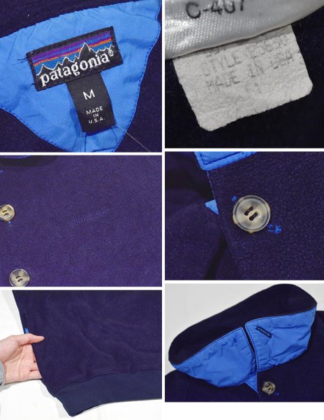 画像2: ビンテージ【USA製】【パタゴニア】【Patagonia】【シンチラフリース】【ボタンプルオーバー】【紺】【サイズM】 (2)