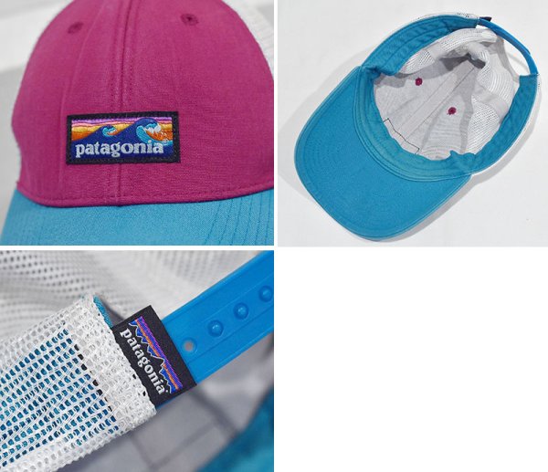 画像2: ビンテージ【パタゴニア】【Patagonia】【ロゴ入り】【水色×赤紫】【メッシュキャップ】 (2)