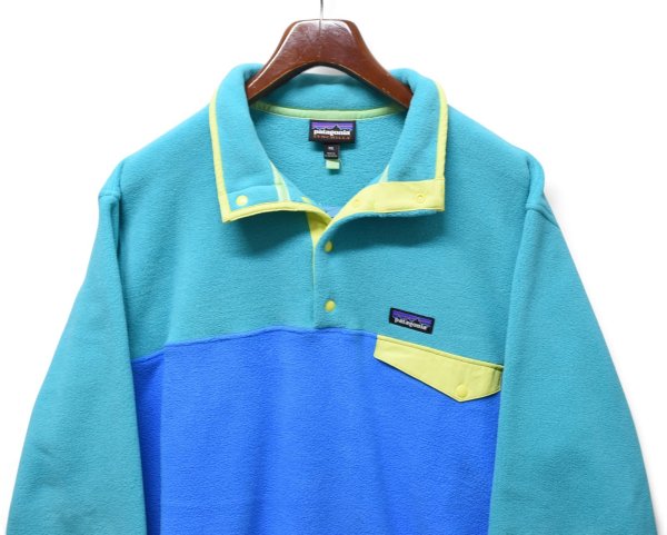 画像3: 【パタゴニア】【Patagonia】【シンチラ】【スナップT】【エメラルド×ブルー】プルオーバー フリース【サイズXXL】  (3)