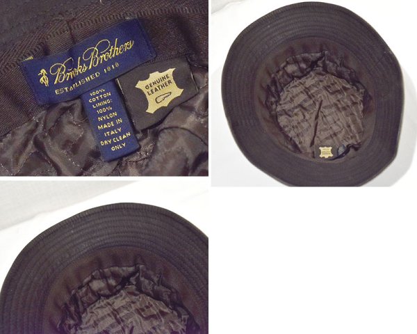 画像2: 【イタリア製】【ブルックスブラザーズ】【Brooks Brothers】【ブラウン】【コットン×スエード】【バケットハット】【サイズM】  (2)