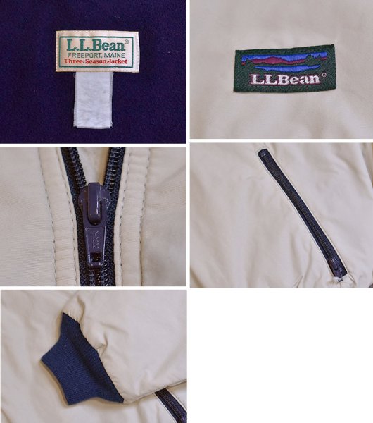 画像2: 【80’s〜90’s】ビンテージ【USA製】【エルエルビーン】【L.L.Bean】【Three-Season Jacket】【生成り×紺】フルジップジャケット【サイズL程度】  (2)