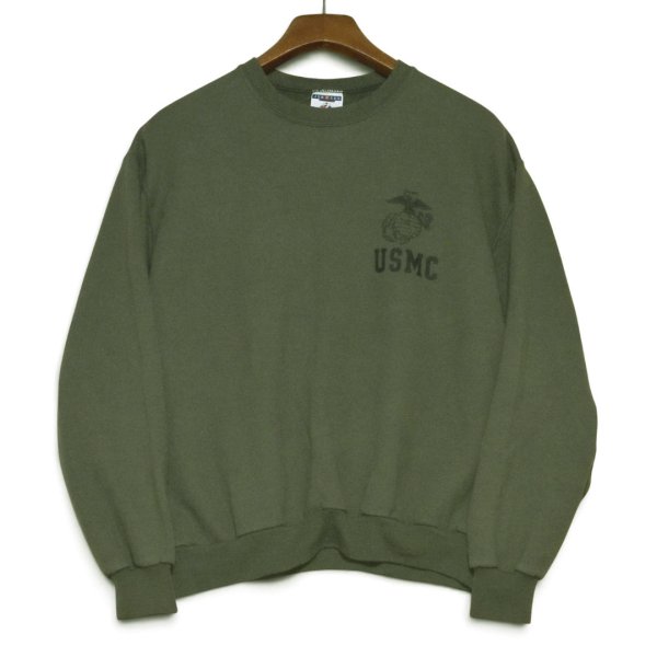 画像1: 【90’s】【USA製】ビンテージ【ジャージーズ】【JERZEES】【USMC】【スウェット】【オリーブグリーン】【サイズM】 (1)