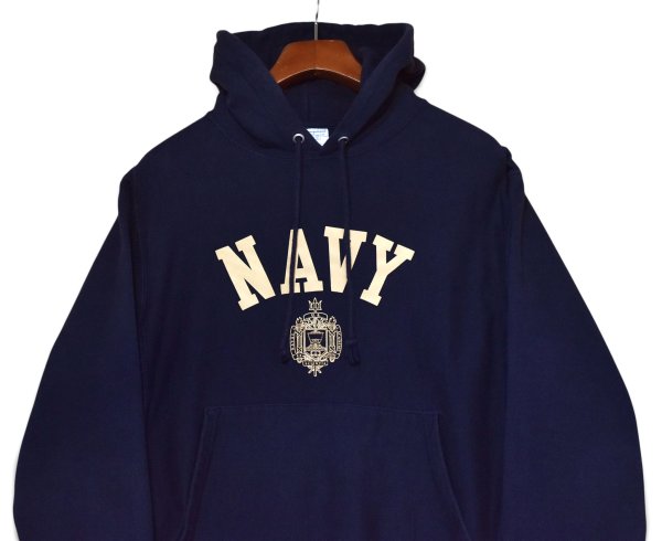 画像4: 【チャンピオン】【Champion】リバースウィーブ【REVERSE WEAVE】【U.S.NAVY】【プルオーバーパーカー】【紺】【サイズM】  (4)
