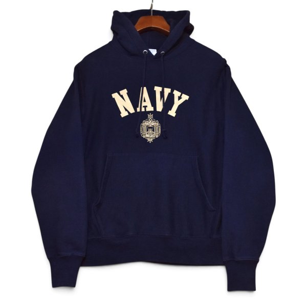 画像1: 【チャンピオン】【Champion】リバースウィーブ【REVERSE WEAVE】【U.S.NAVY】【プルオーバーパーカー】【紺】【サイズM】  (1)