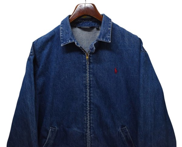 画像3: 【90’s】【ビンテージ】【USA製】【ポロ ラルフローレン】【Polo Ralph Lauren】【デニムスイングトップ】フルジップブルゾン【サイズL】  (3)