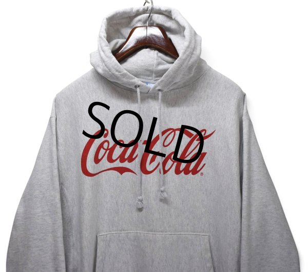 画像3: 【チャンピオン】【Champion】【コカ・コーラ】【Coca-Cola】リバースウィーブ【REVERSE WEAVE】【プルオーバーパーカー】【霜降りグレー】【サイズL】  (3)