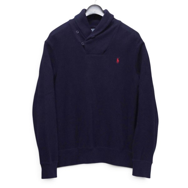 画像1: 【ラルフローレン】【Ralph Lauren】【ショールカラー】【プルオーバースウェット】【紺】ネイビー【サイズL】  (1)