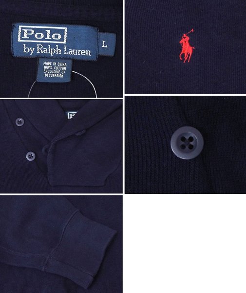 画像2: 【ラルフローレン】【Ralph Lauren】【ショールカラー】【プルオーバースウェット】【紺】ネイビー【サイズL】  (2)