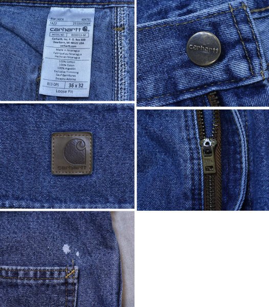 画像2: 【カーハート】【Carhartt】【デニム】ブルーデニム【ペインターパンツ】ルーズフィット【W36】  (2)