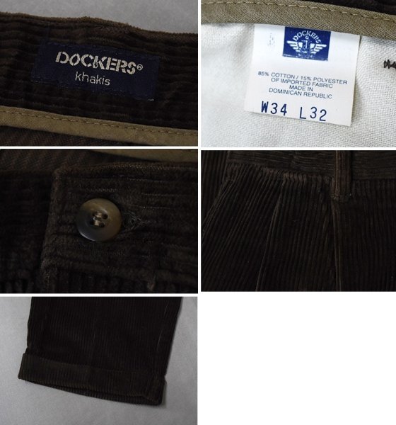画像2: 【90’s】ビンテージ【ドッカーズ】【DOCKERS】【コーデュロイパンツ】【2タック】【ブラウン】【W34】  (2)